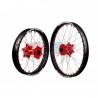 PAIRE DE ROUES SM PRO HONDA 250CRF 14/18 450CRF 13/18 ROUGE/NOIR/AR (21-18X2.15)