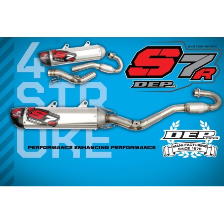 LIGNE COMPLETE DEP S7 NOIR EMBOUT CARBONE SUZUKI 250 RMZ 2010 / 2018