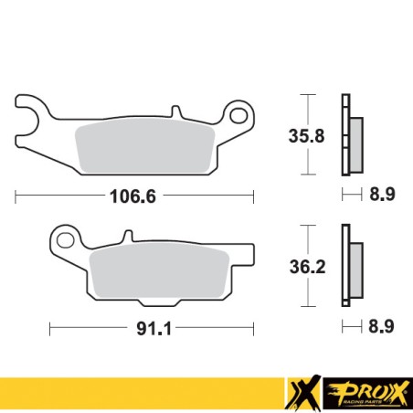 Plaquettes de frein arrière proX YFM550/700F Grizzly '07-24 (Right)