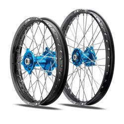 PAIRE DE ROUES TALON/TALON MOYEU BLEU CERCLE NOIR 19X2.15 YAMAHA YZ 125/ 250 200